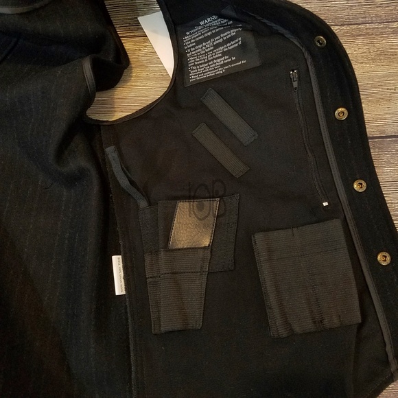 WYOMING TRADERS MENS RANGER CONCEALED CARRY PINSTRIPE WOOL VEST - GRAY - Picture 9 of 9